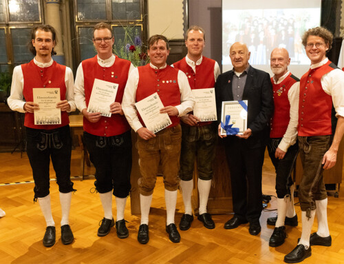 Ehrung zum Jubiläum der Stadtkapelle im Freisinger Rathaus